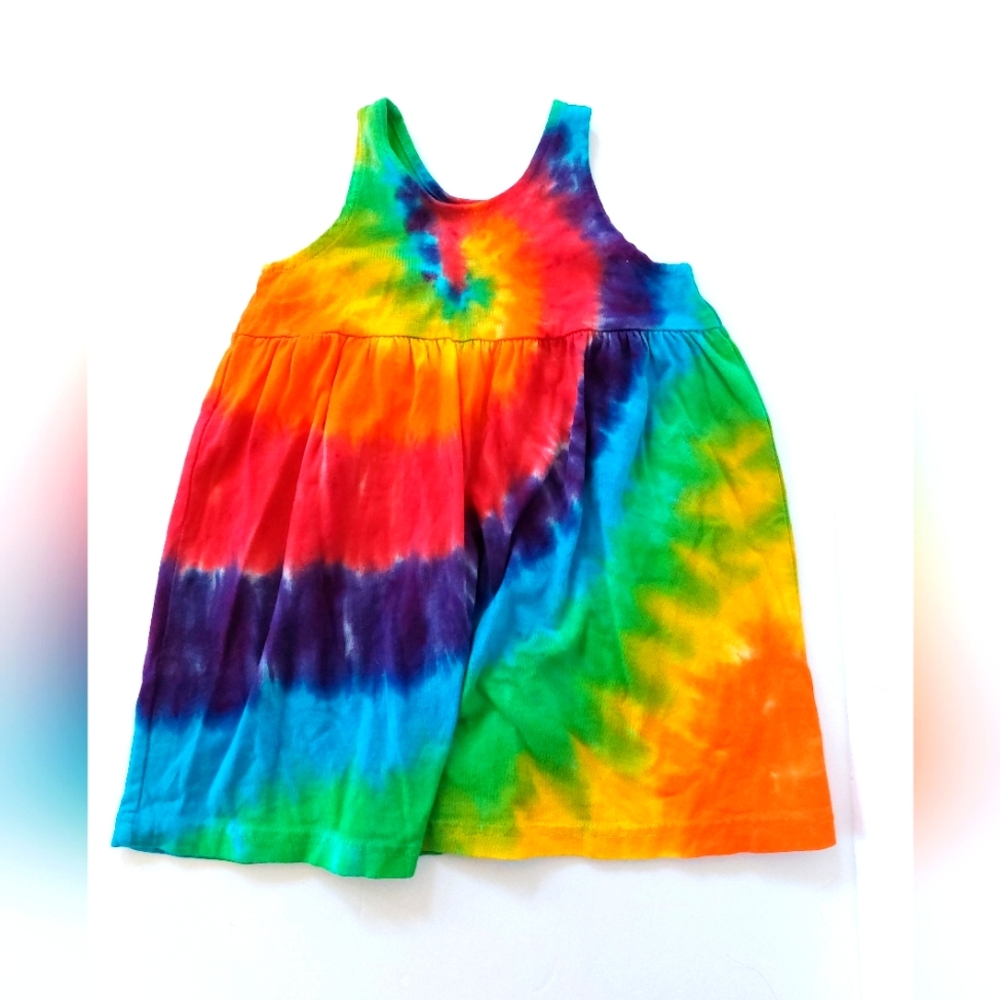 Tie Dye‎ Rainbow Swirl Dress size 12 months Dharma Trading Co 100% Cotton